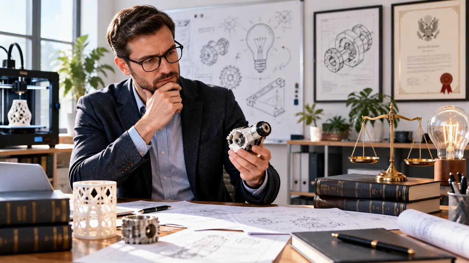Innowator przy prototypie i patentach